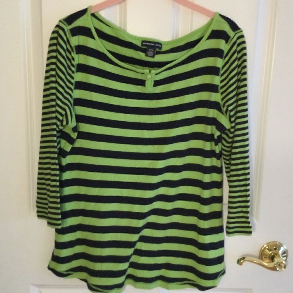 SALE. BUY 2/$30. NWOT American Living 3/4 Sleeve Striped Shirt M